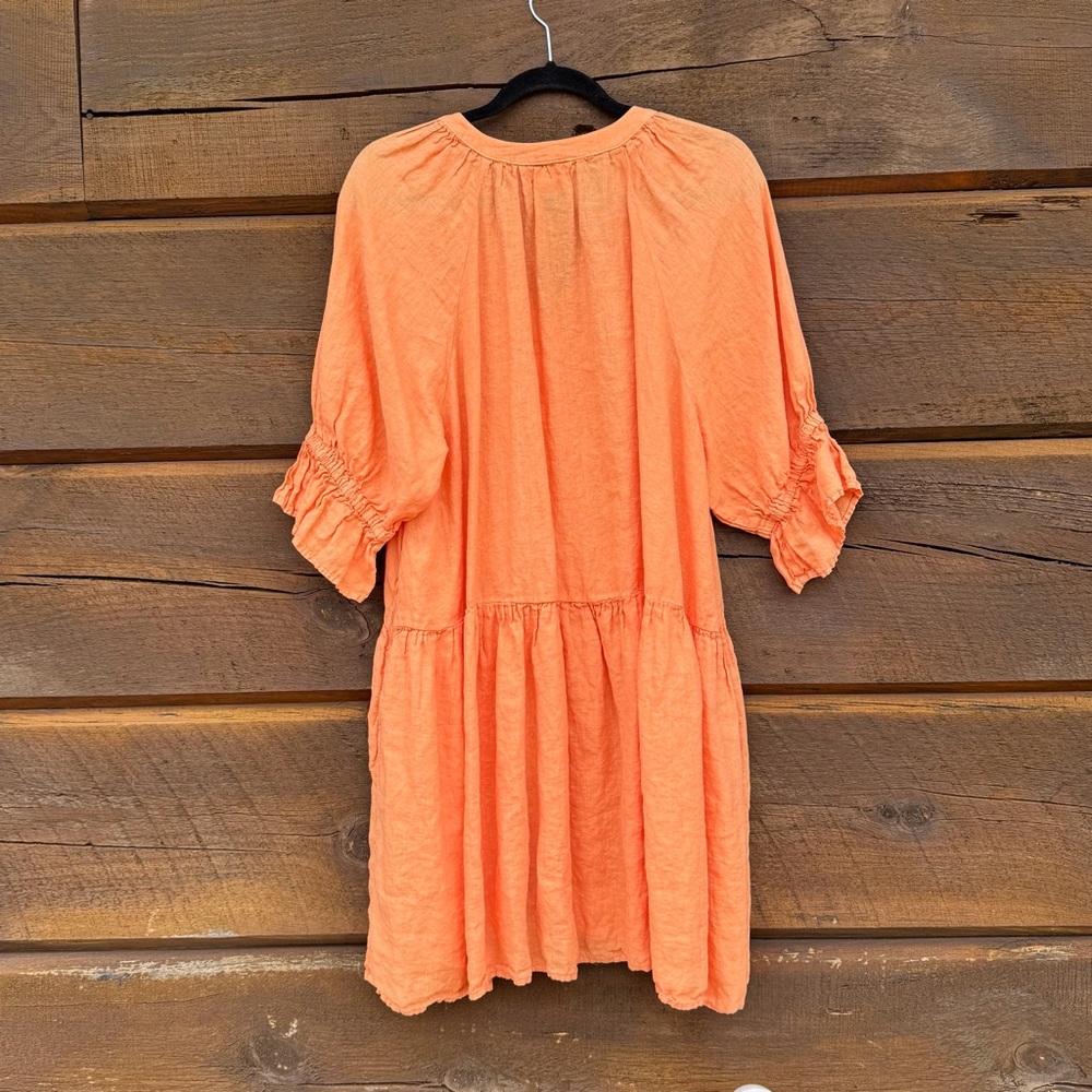 Velvet 100% Linen Mini Dress with Chic Style, size L but fits like XL- XXL - Picture 6 of 8
